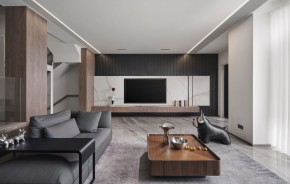 現代簡約別墅客廳裝修效果圖