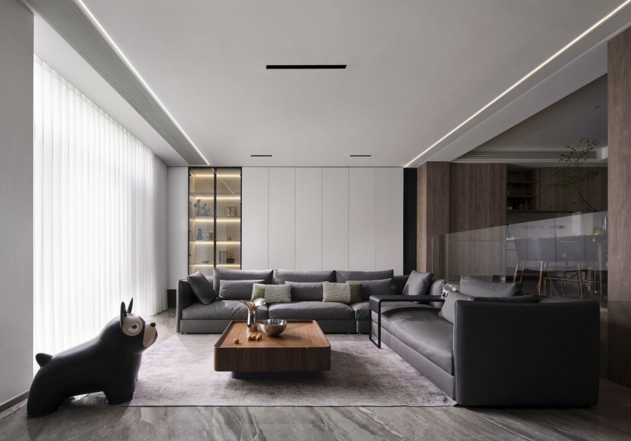 現代簡約別墅客廳裝修效果圖