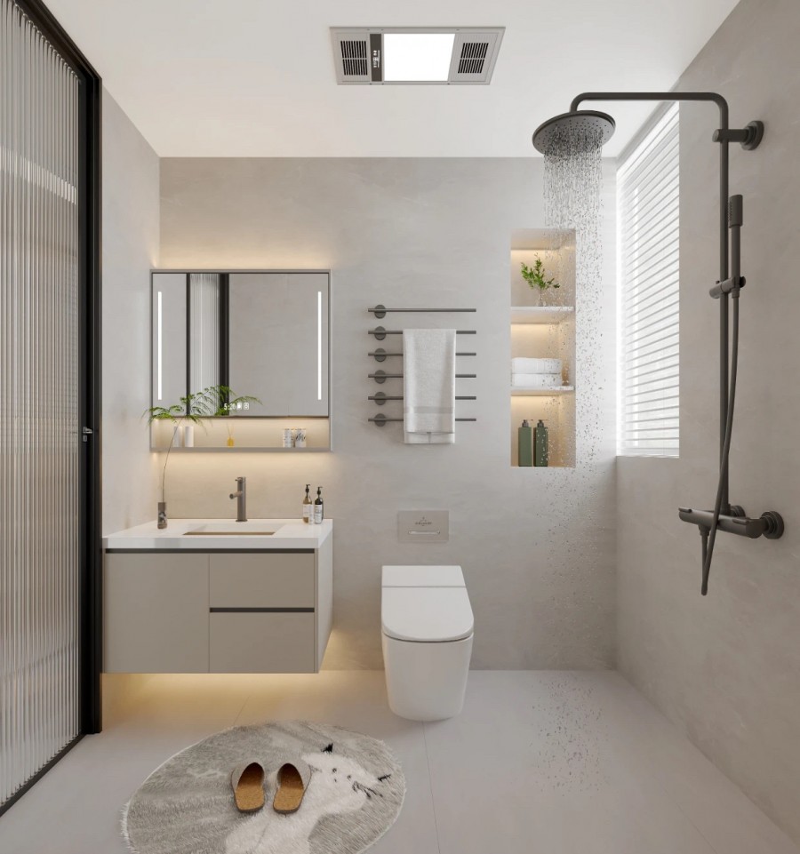 現代簡約三居室衛生間裝修效果圖