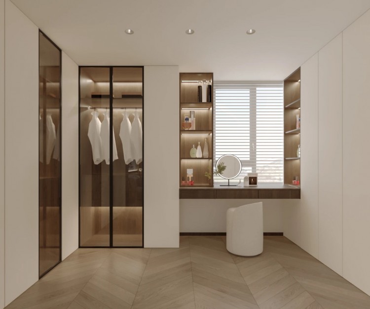現代簡約三居室衣帽間裝修效果圖