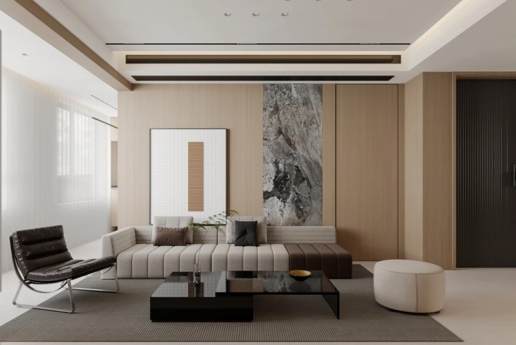 現(xiàn)代簡約三居室客廳裝修效果圖