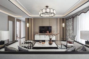 新中式三居室客廳裝修效果圖