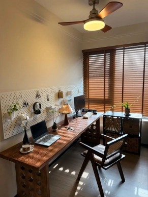 中古風兩居室書房裝修效果圖