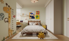 碧提雅苑奶油中古風三居室兒童房裝修效果圖