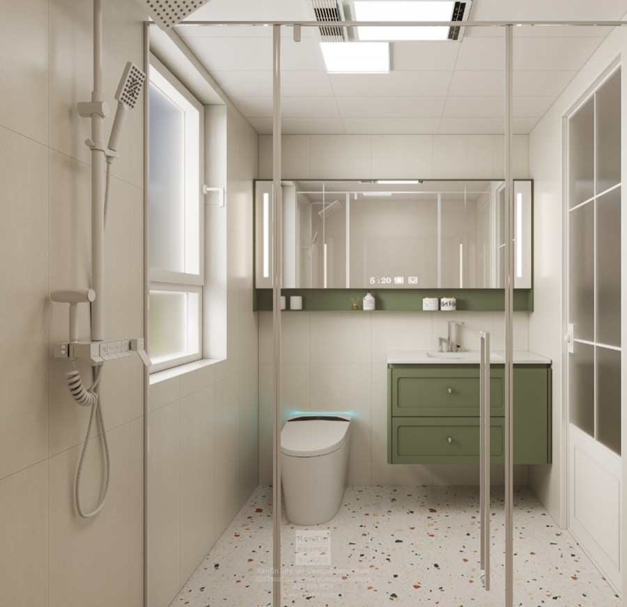 碧提雅苑奶油中古風三居室衛生間裝修效果圖