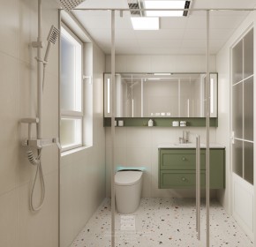 碧提雅苑奶油中古風三居室衛生間裝修效果圖