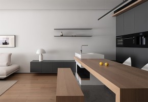 原木風三居室裝修餐廳效果圖