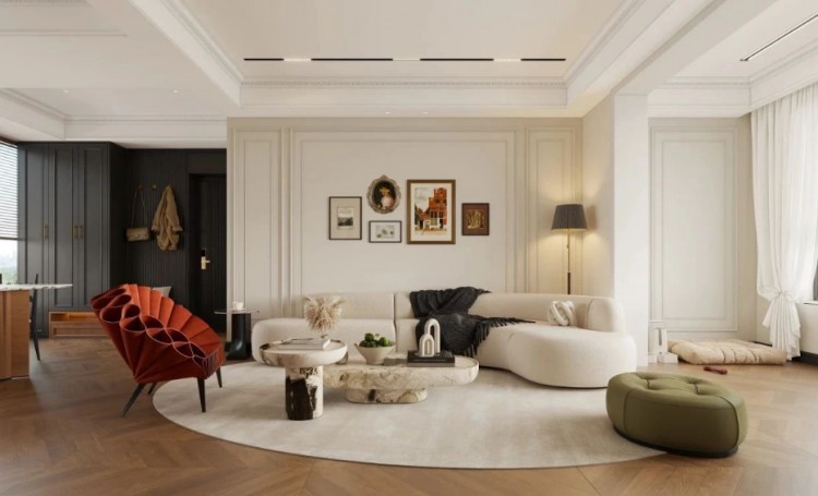 現代法式三居室裝修效果圖