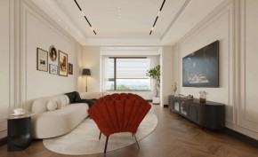 現代法式三居室客廳裝修效果圖