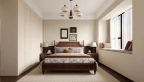 復古美式三居室臥室裝修效果圖