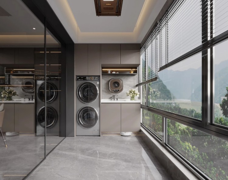 意式輕奢三居室陽臺裝修效果