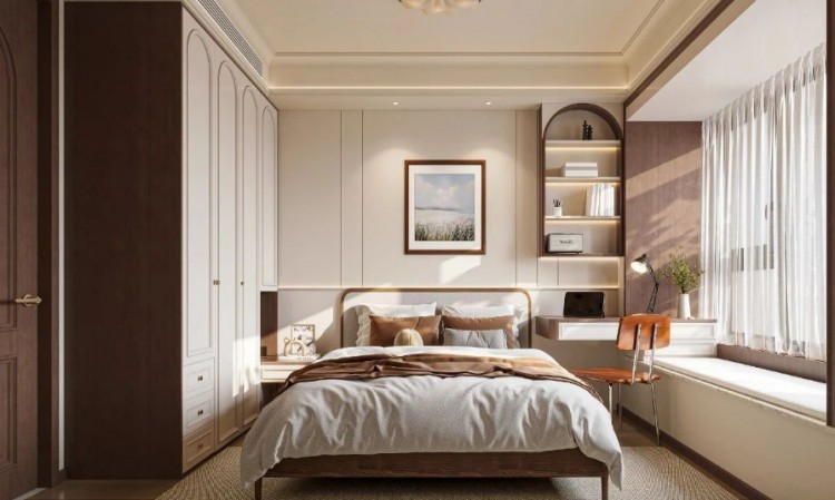 中古風(fēng)三居室臥室裝修效果圖