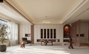 中古風三居室客廳裝修效果圖