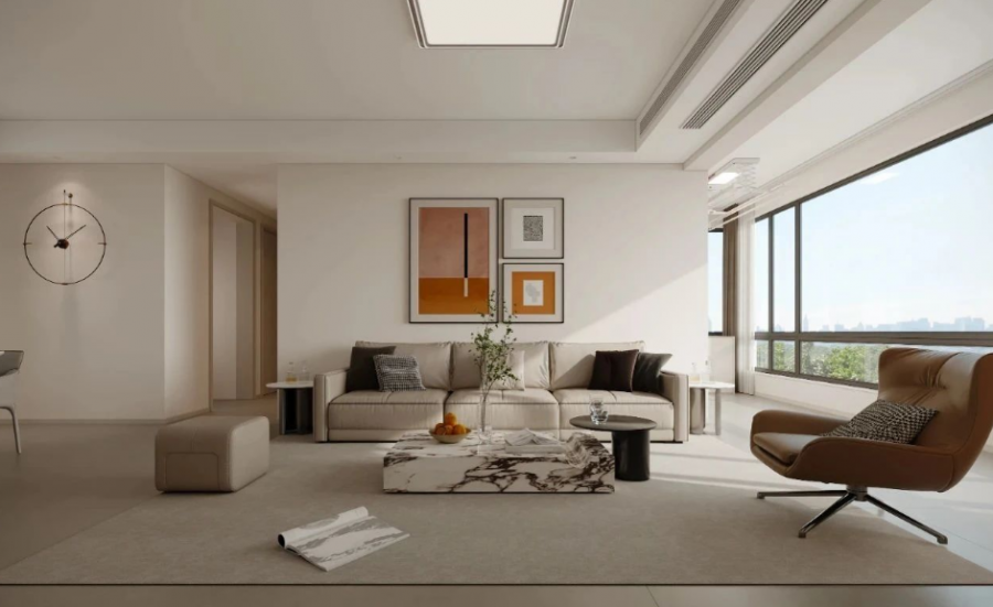 現代簡約三居室客廳裝修效果圖