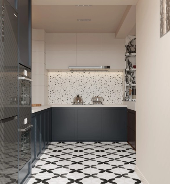 法式中古風(fēng)三居室廚房裝修效果圖