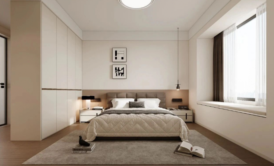 現代簡約三居室臥室裝修效果圖