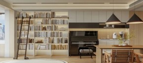 現代原木風三居室客廳裝修效果圖