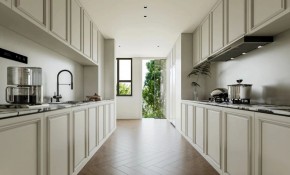 奶油中古風三居室廚房裝修效果圖