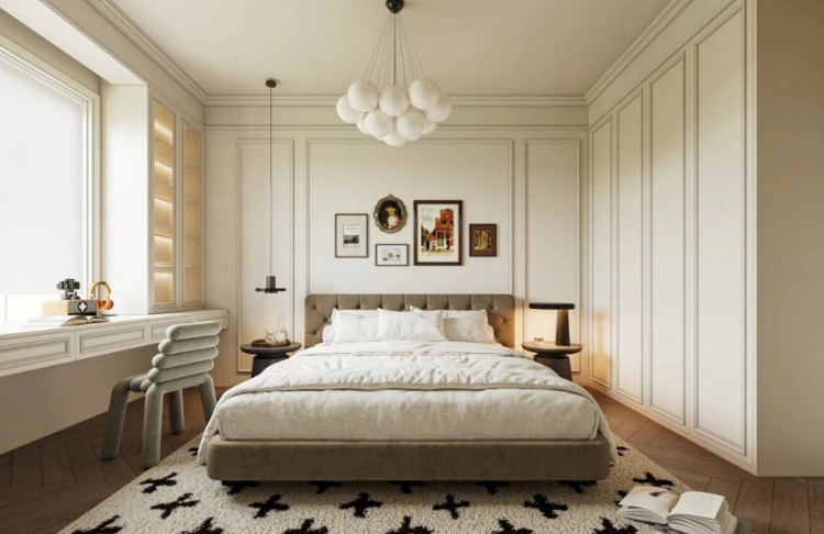 奶油中古風(fēng)三居室兒童房裝修效果圖