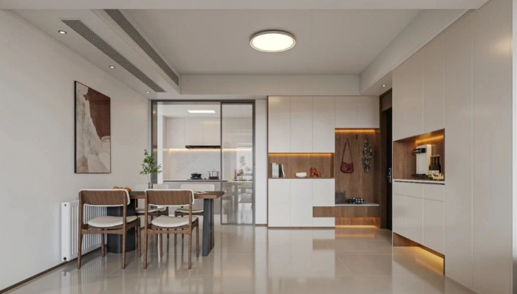 現(xiàn)代簡約三居室餐廳裝修效果圖