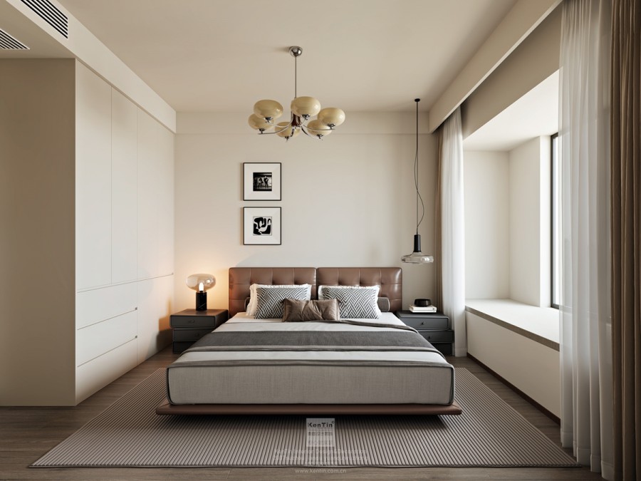 云棲隱山中古風三居室臥室裝修效果圖