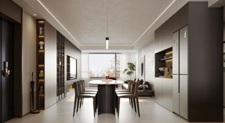 現代簡約三居室餐廳裝修效果圖