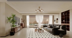 中古風(fēng)三居室客廳裝修效果圖