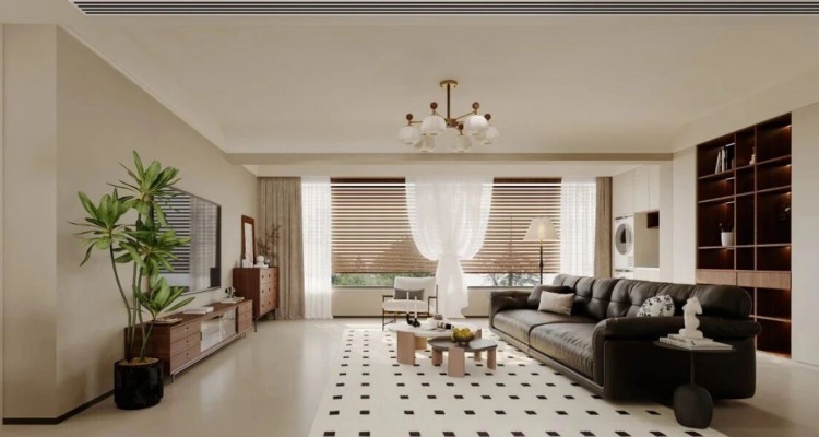 中古風(fēng)三居室客廳裝修效果圖