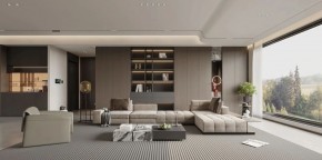 意式極簡三居室客廳裝修效果圖