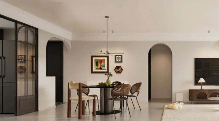 現代法式三居室餐廳裝修效果圖