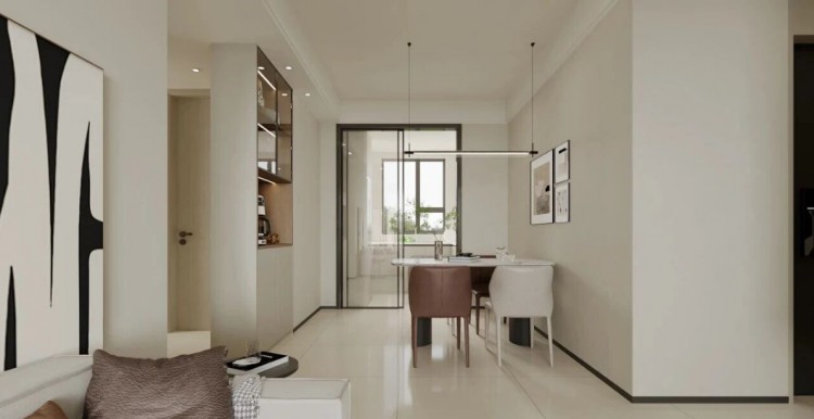 現代簡約三居室餐廳裝修效果圖