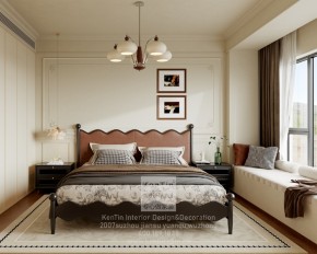 泓悅府疊墅法式中古臥室裝修效果圖