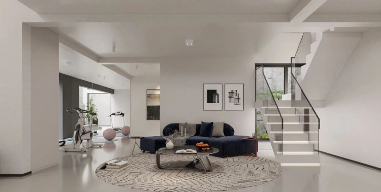 現代簡約復式別墅裝修效果圖