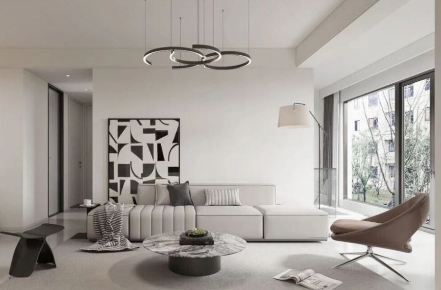 現(xiàn)代簡約復(fù)式別墅客廳裝修效果圖