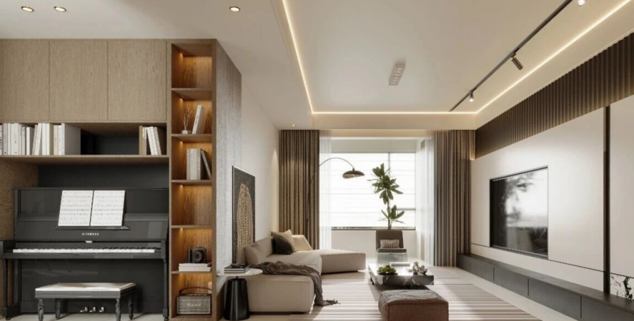 現代簡約三居室客廳裝修效果圖