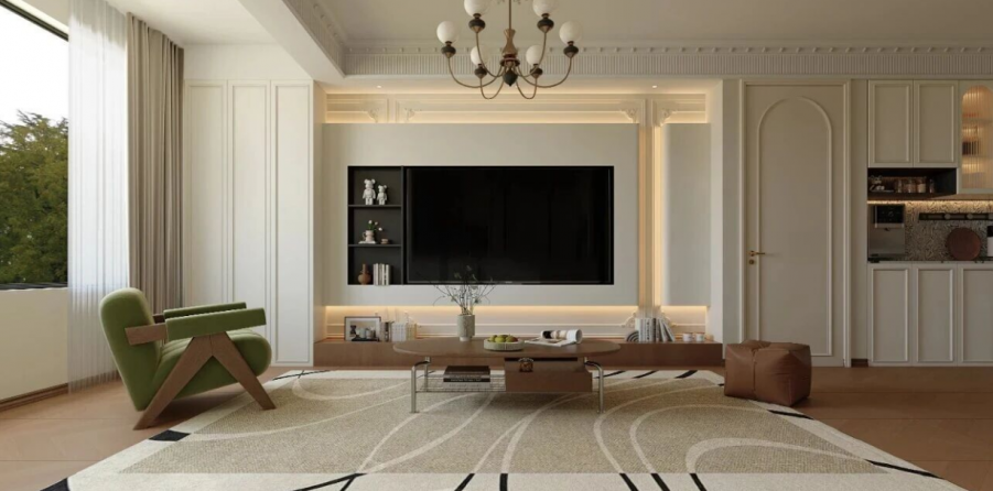 法式復古三居室裝修效果圖