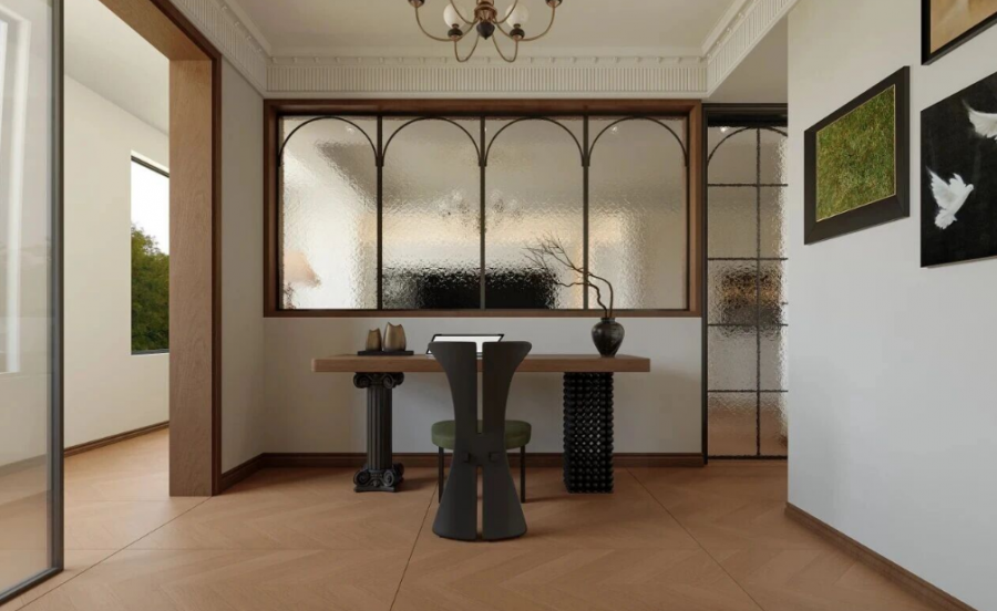 法式復古三居室書房裝修效果圖