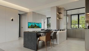 現代簡約三居室餐廳裝修效果圖