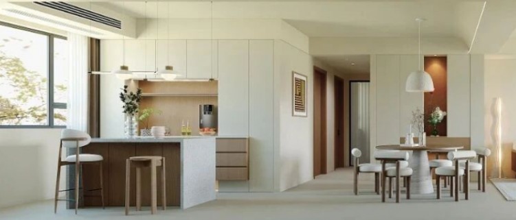 原木風(fēng)三居室廚房裝修效果圖