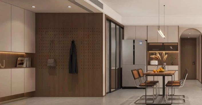 簡約田園風三居室玄關裝修效果圖