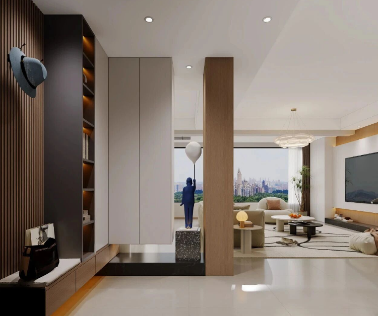 現代簡約三居室玄關裝修效果圖