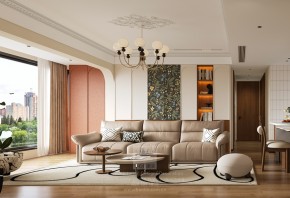 保利云上流光三居室客廳裝修效果圖