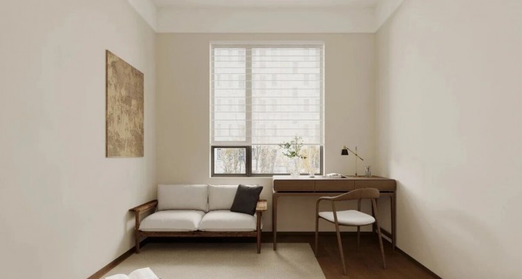 現代簡約三居室書房裝修效果圖