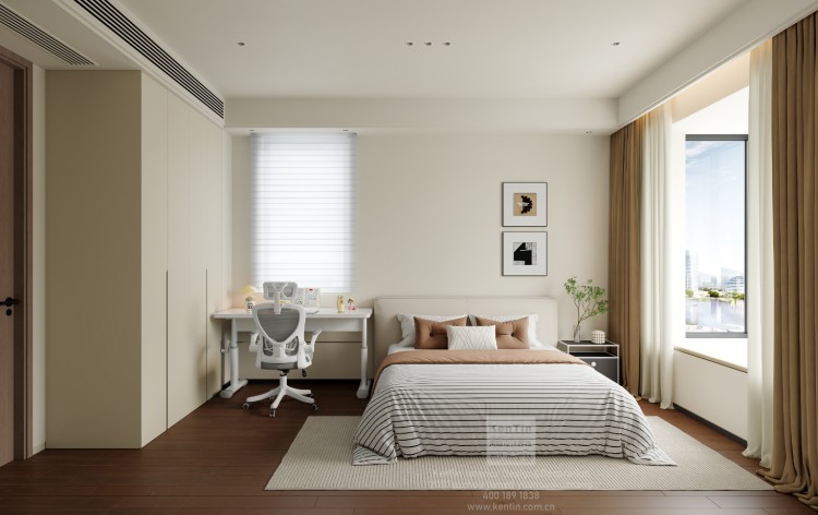 湖畔花園意式輕奢大平層臥室裝修效果圖