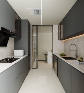 湖畔花園意式輕奢大平層廚房裝修效果圖