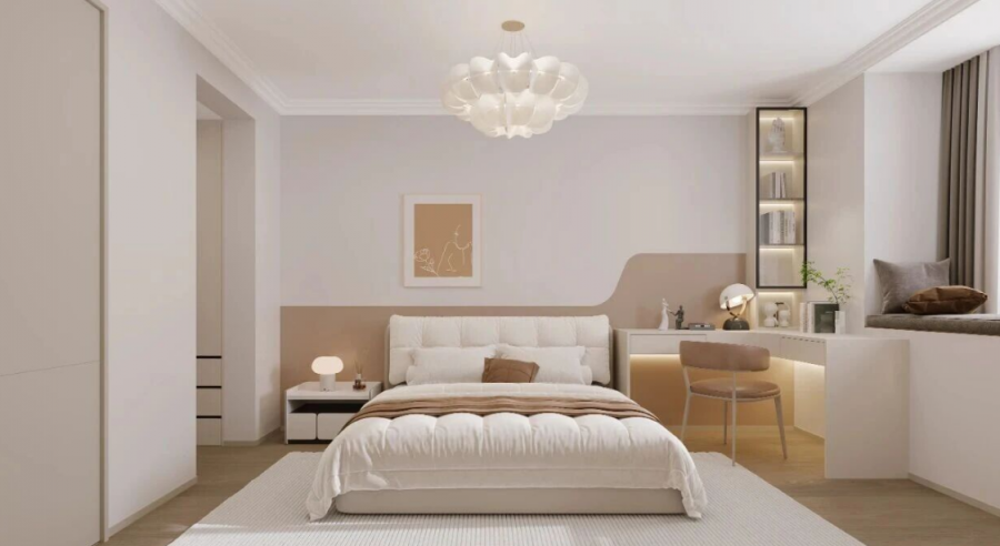 現代簡約三居室臥室裝修效果圖