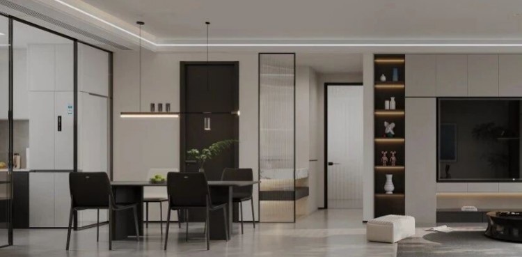 現(xiàn)代簡約三居室餐廳裝修效果圖