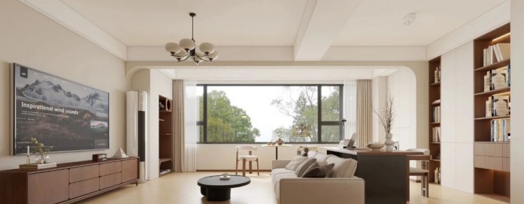 現(xiàn)代中古風(fēng)三居室裝修效果圖