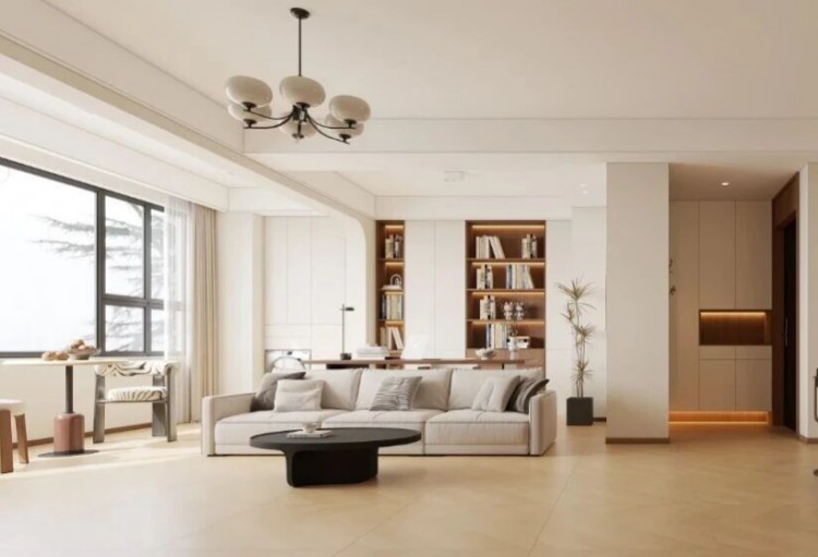 現(xiàn)代中古風(fēng)三居室客廳裝修效果圖