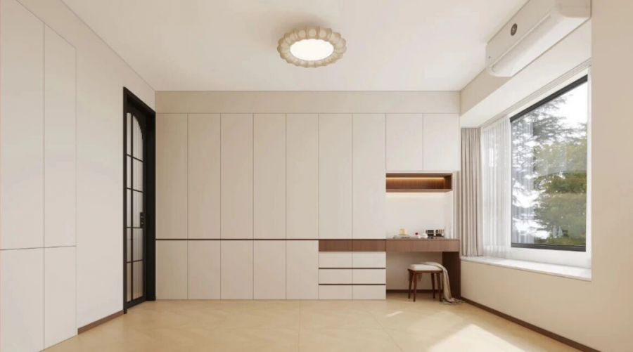 現代中古風三居室臥室裝修效果圖